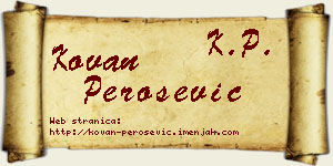 Kovan Perošević vizit kartica